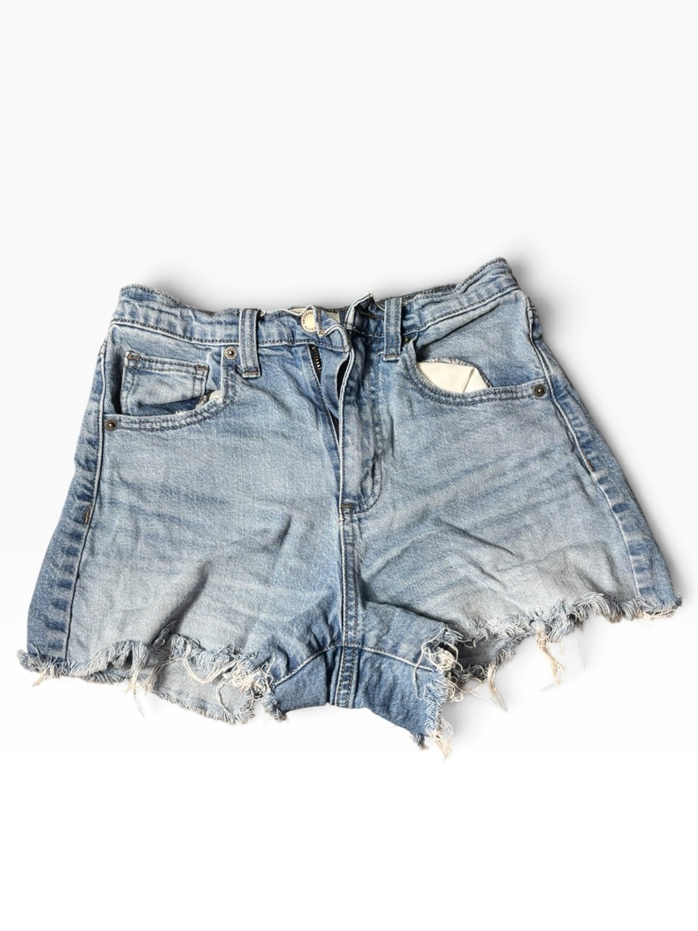 Universal Thread Light Wash Raw Hem Cutoff Shorts Size 0/R - Picture 2 of 4